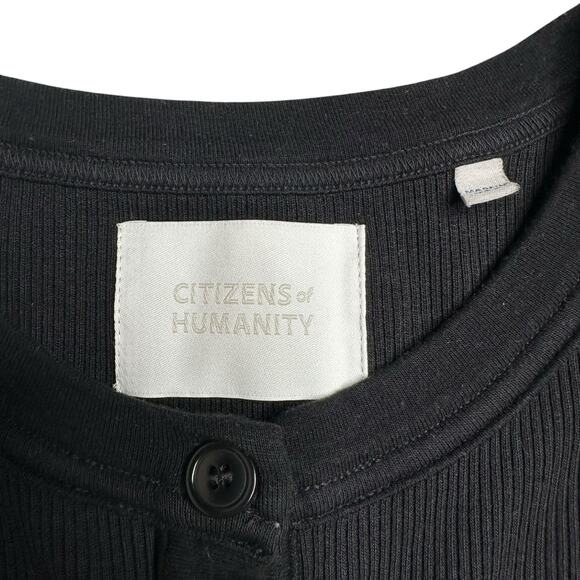COH CITIZENS OF HUMANITY Caralyn Black Ribbed Button Front Tank Top Size Small - Picture 4 of 8